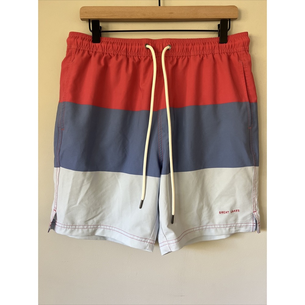 Great Lakes Northern Swimwear Men's Swimtrunks Shorts Size Large Lined.